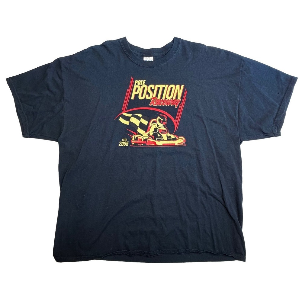 Pole Position Raceway Go Kart Racing T-Shirt 2XL Black Graphic Tee 2005
